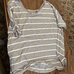 Aerie grey/white striped top